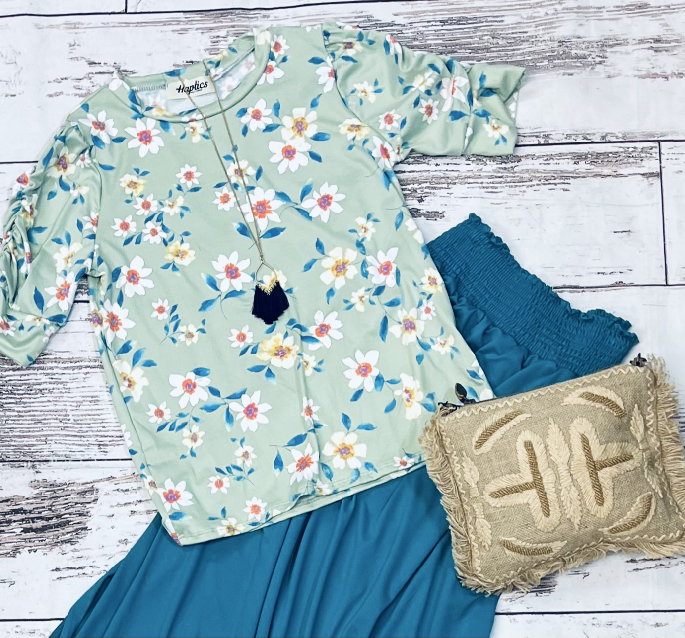 Sage floral top