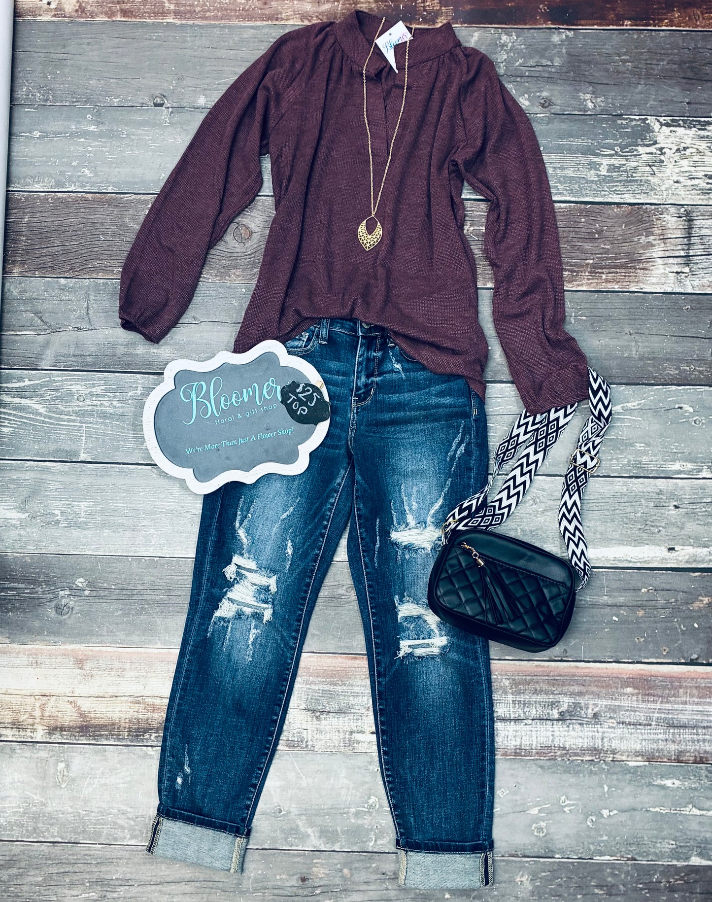 Marsala wine color long sleeve