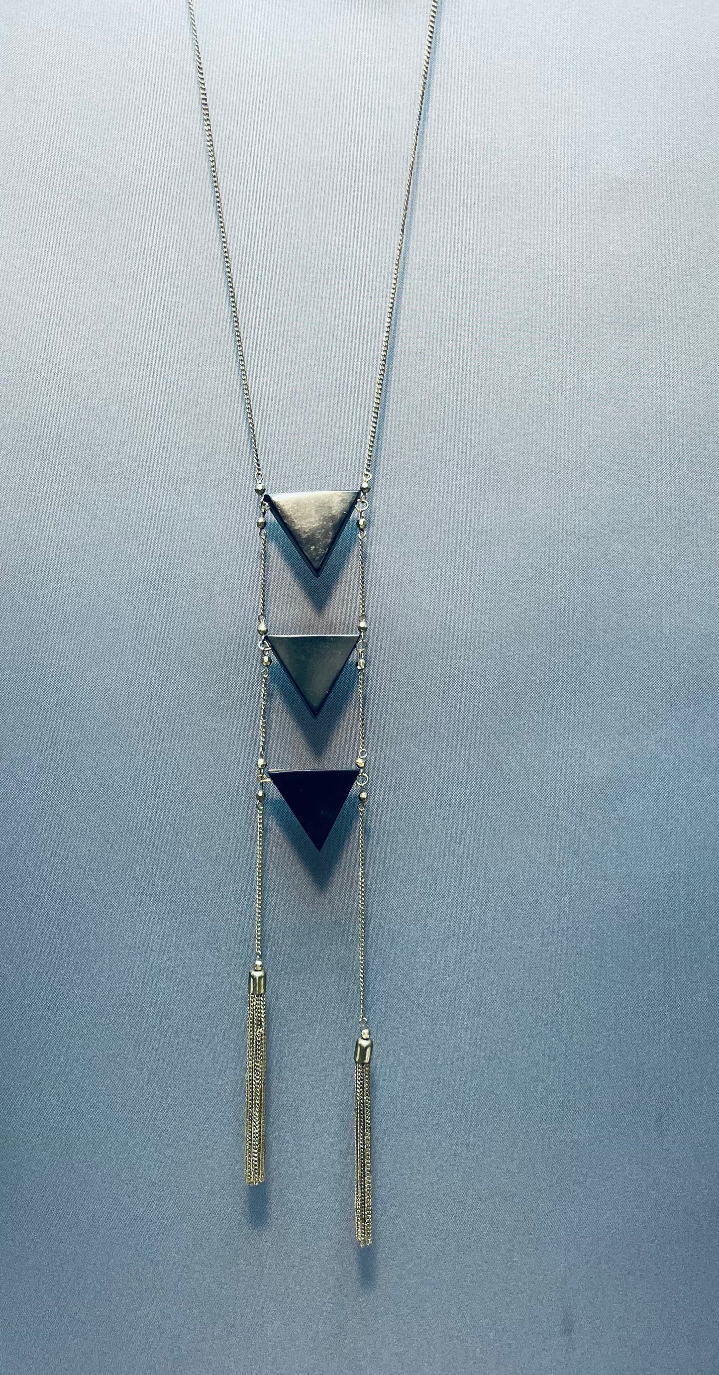 Black triangle necklace