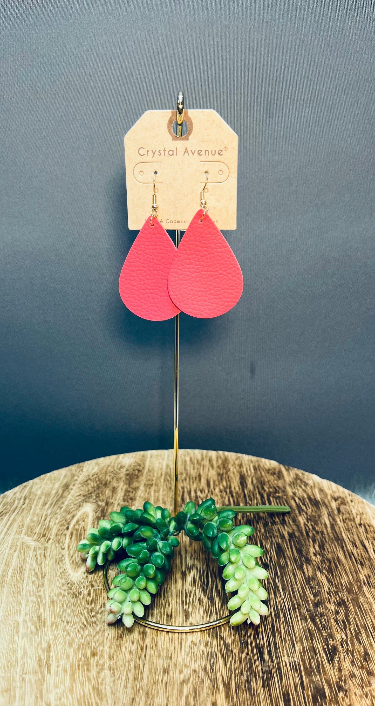 Pink teardrop earrings