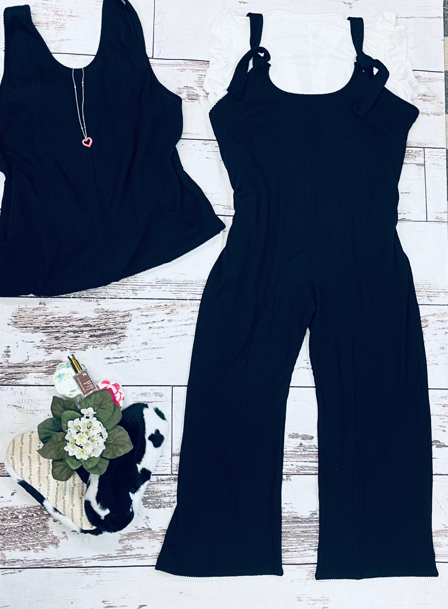 Black jumper with tie straps