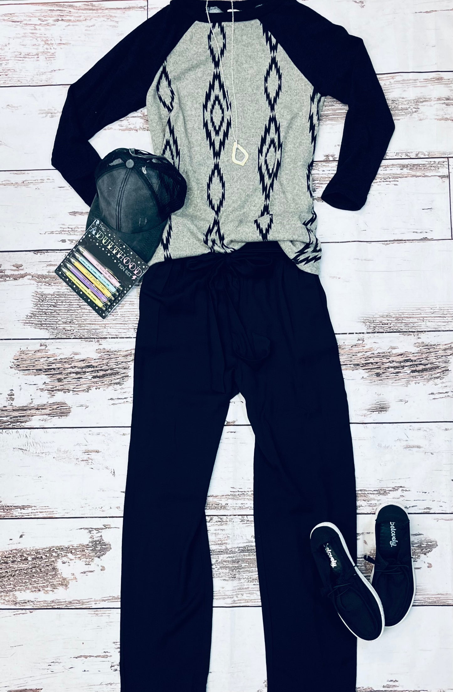 Geometric print sweater