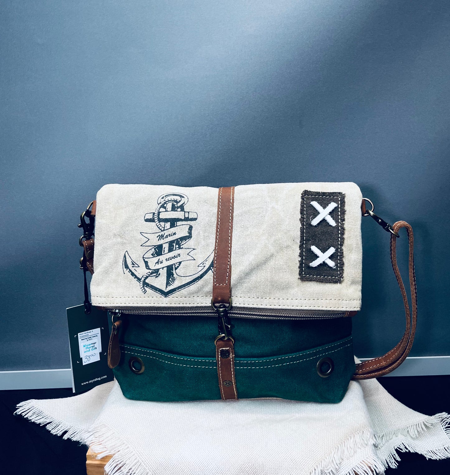 Burlander patch teal small & crossbody