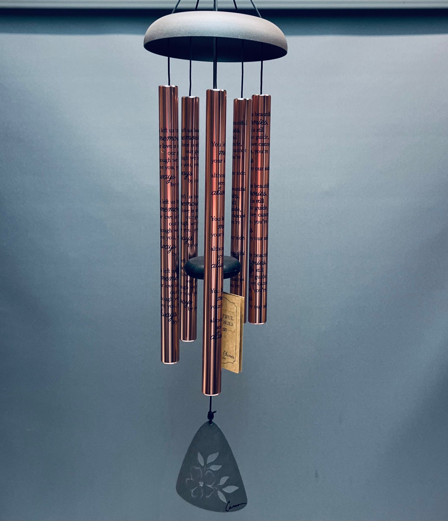 You left us beautiful memories rose gold chime