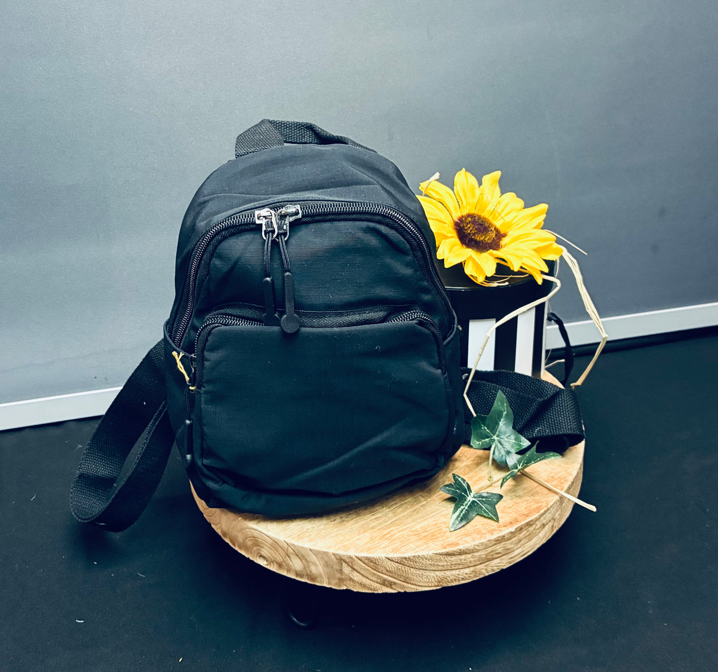 Blk small backpack purse