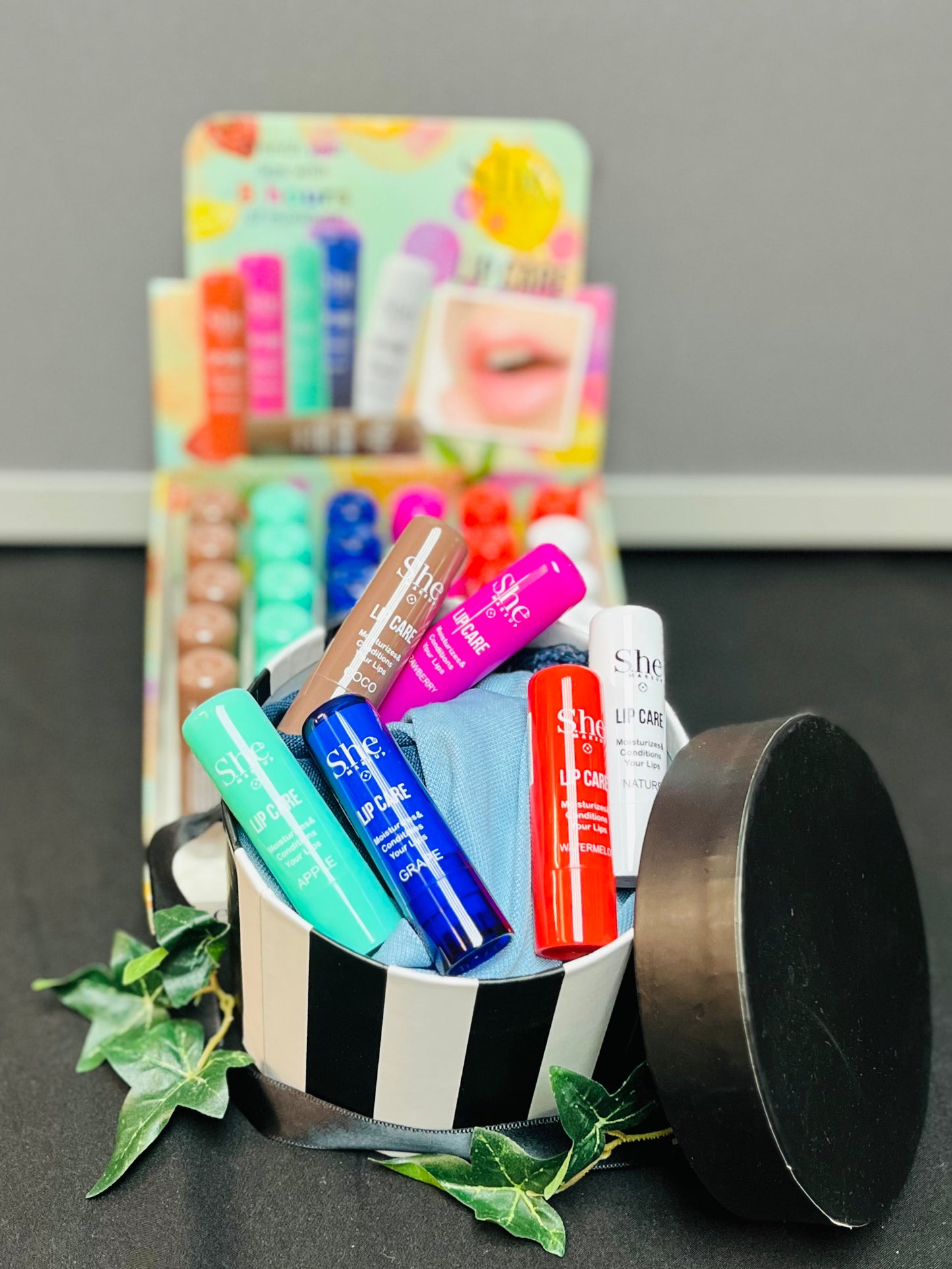 She Moisturizing fruity lip balms