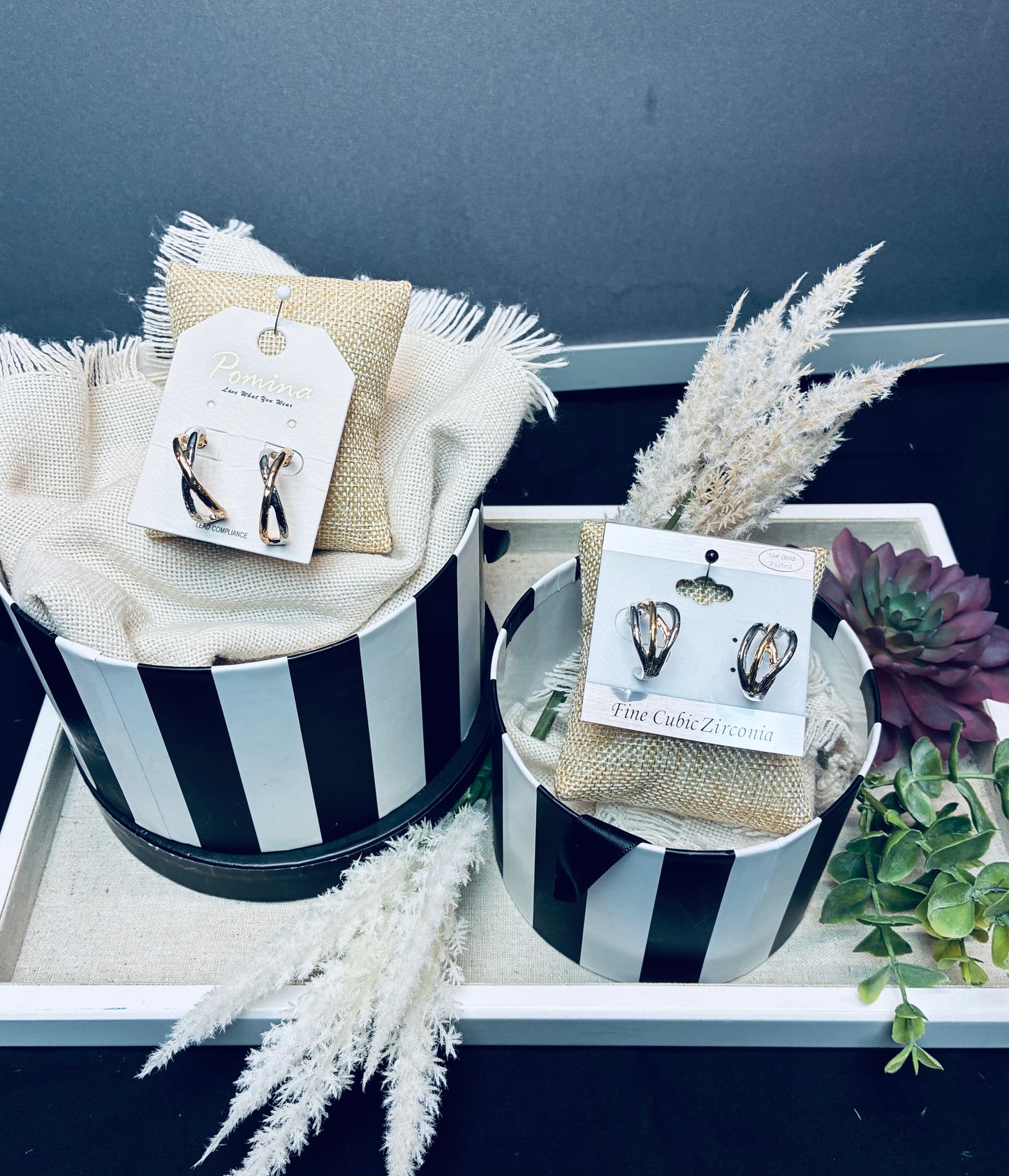 Mixed metal hoop earrings
