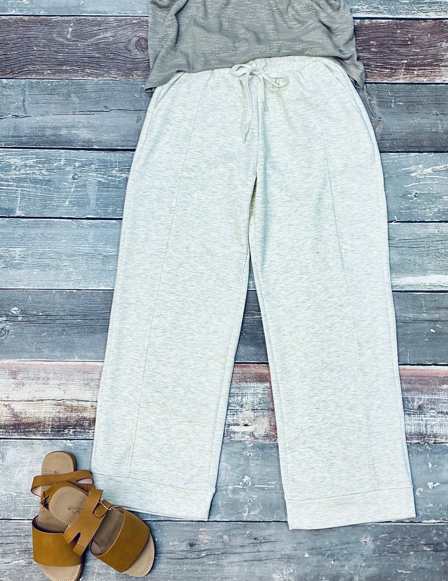 Cream heathered sweatpants