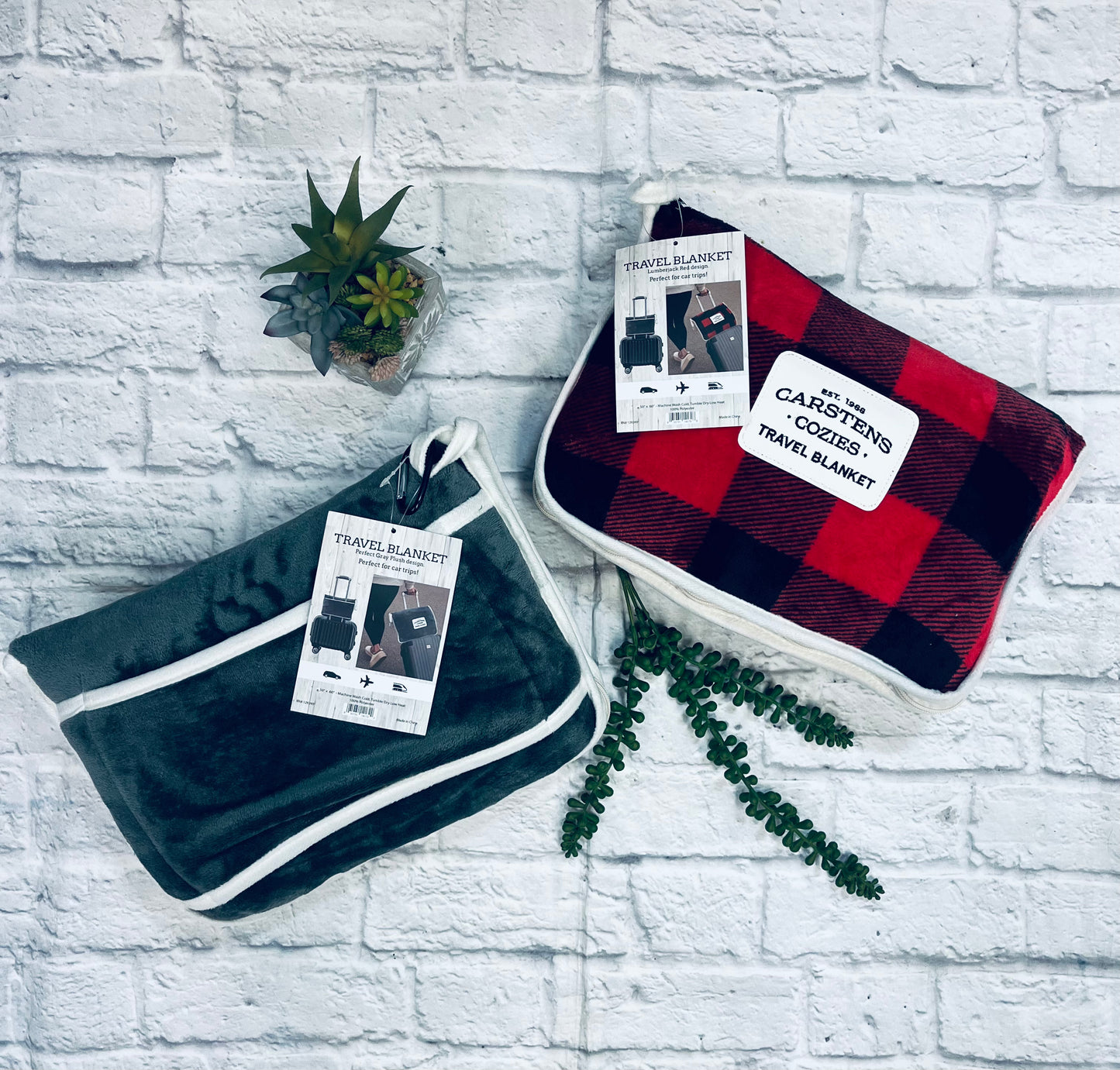 Plush travel blanket