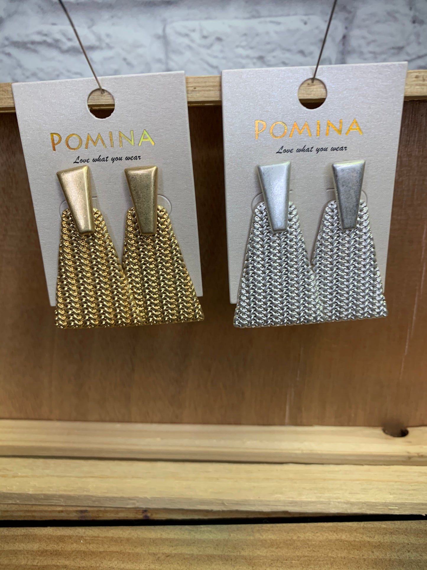 Gold or Silver solid mesh look earrings