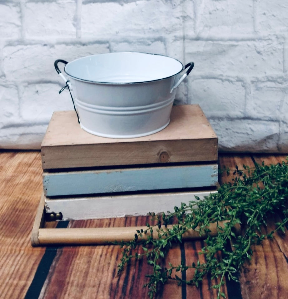 White metal bucket