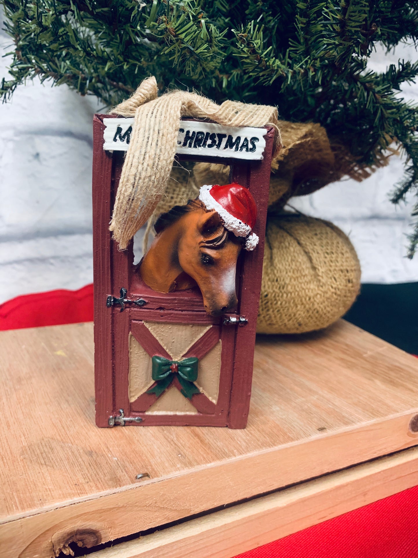 Horse in Barn Door Ornament