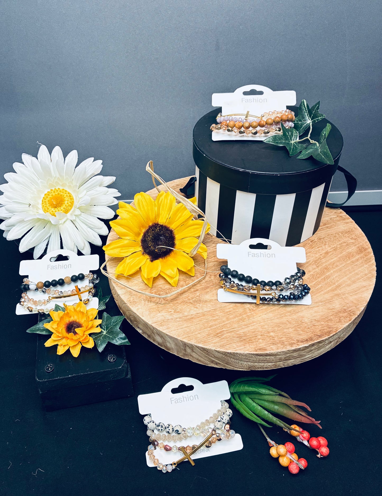 Cross bracelet stacks