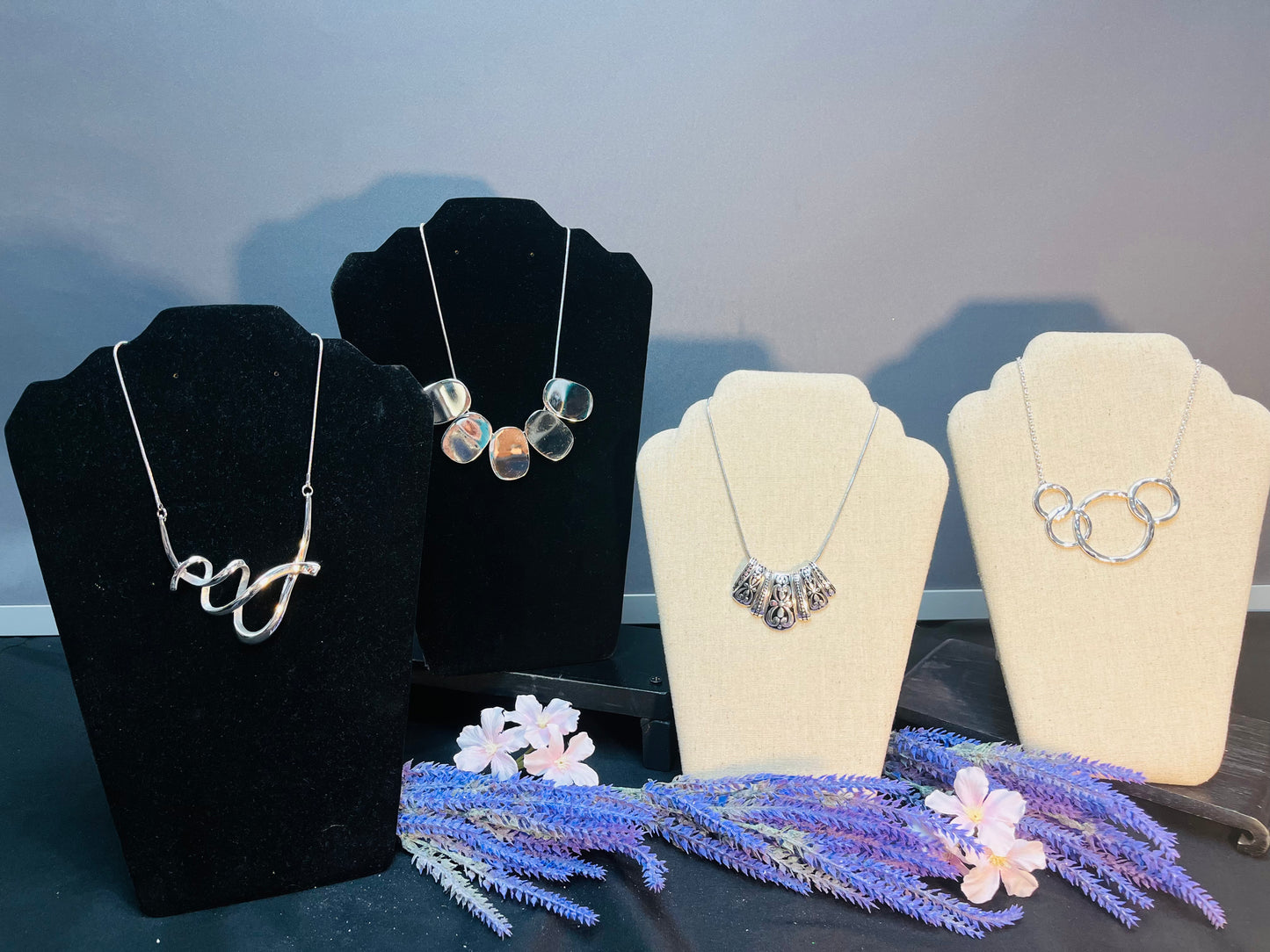 Silver Statement Necklaces and Earrings
