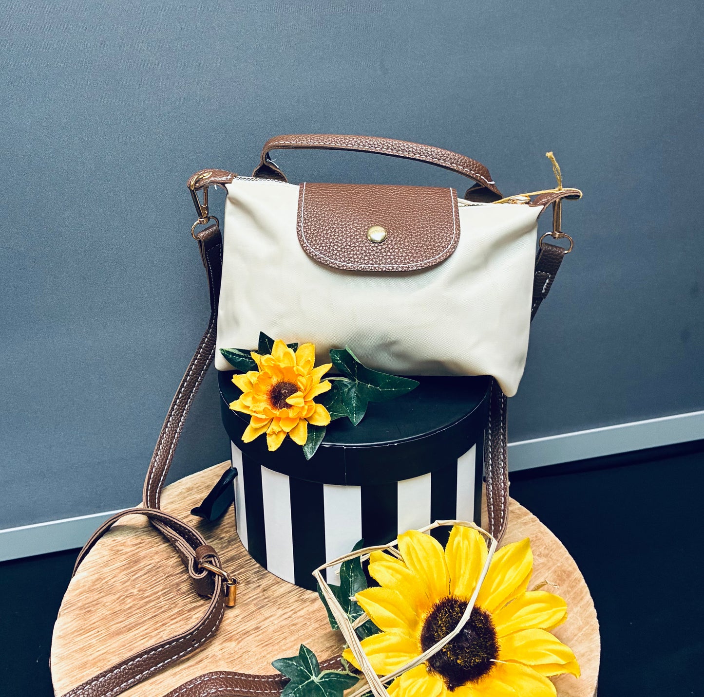 Tan clutch crossbody
