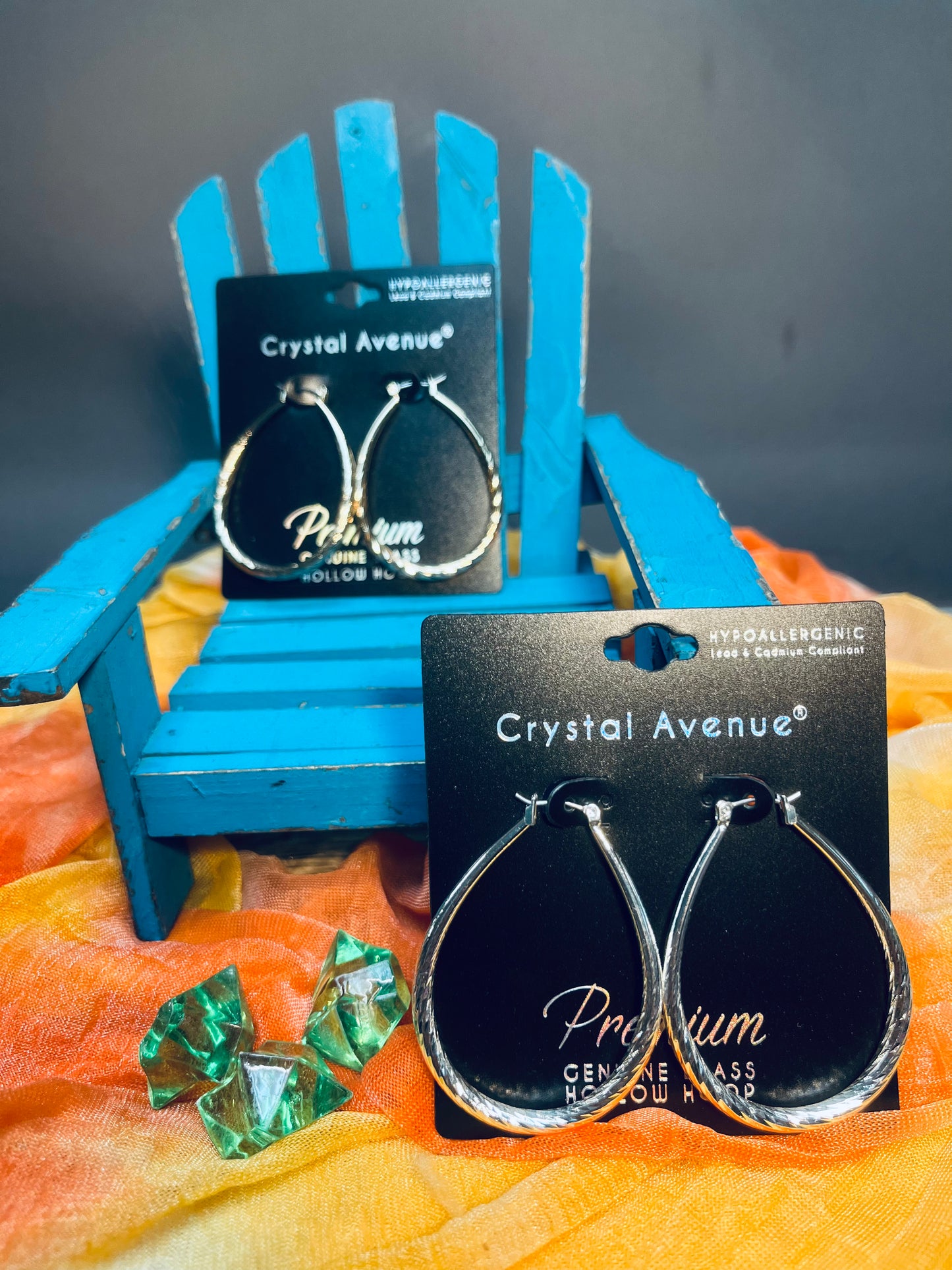 Drop oval earrings