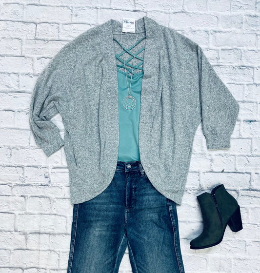 Gray cardigan with pockets