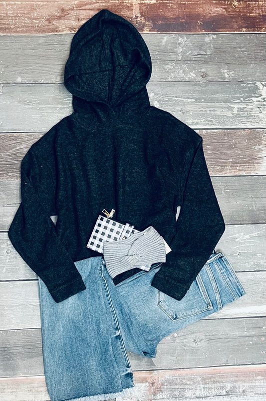 Black Hooded Sweater