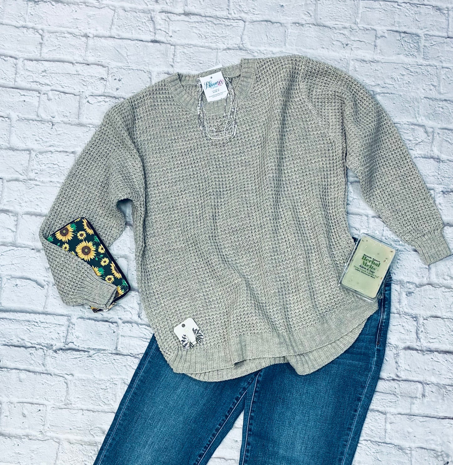 Taupe knit sweater