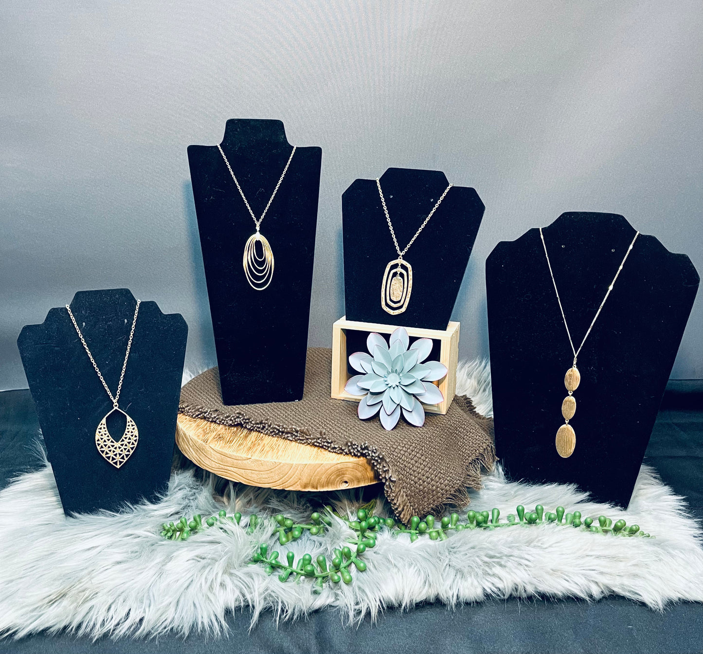 Long gold necklaces