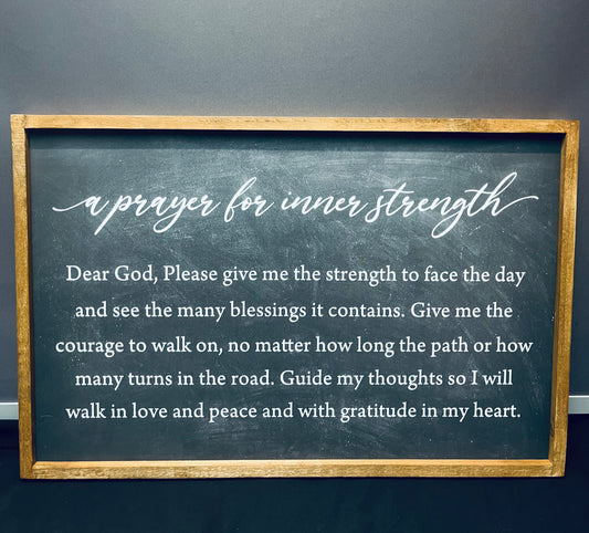 A prayer for inner strength sign