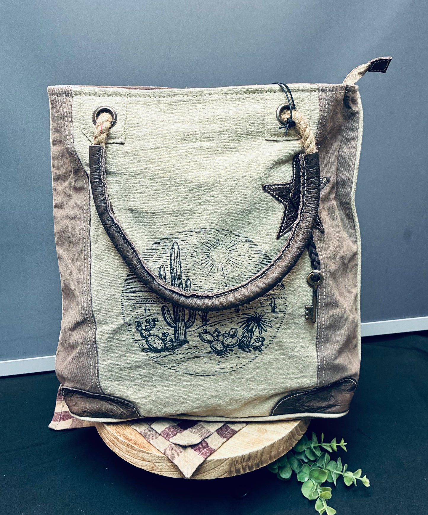 Sepia aster tote bag