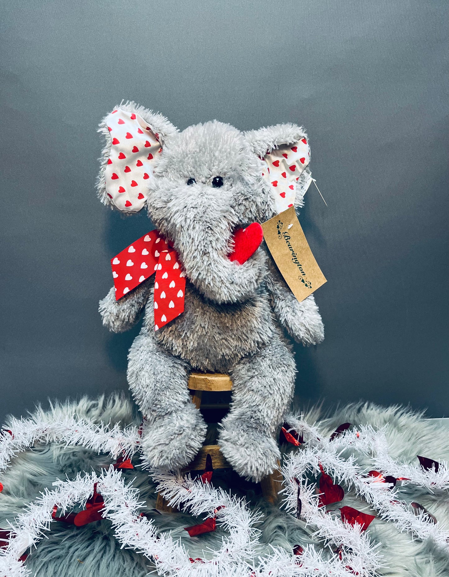 Bearington stuffed Valentine elephant