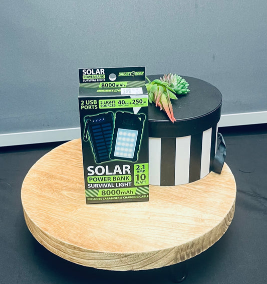 Solar power bank survival light