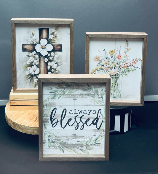 Watercolor style floral signs