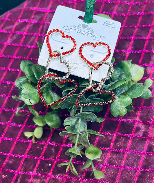 3 heart earrings