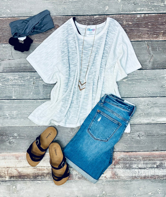 White knit tee