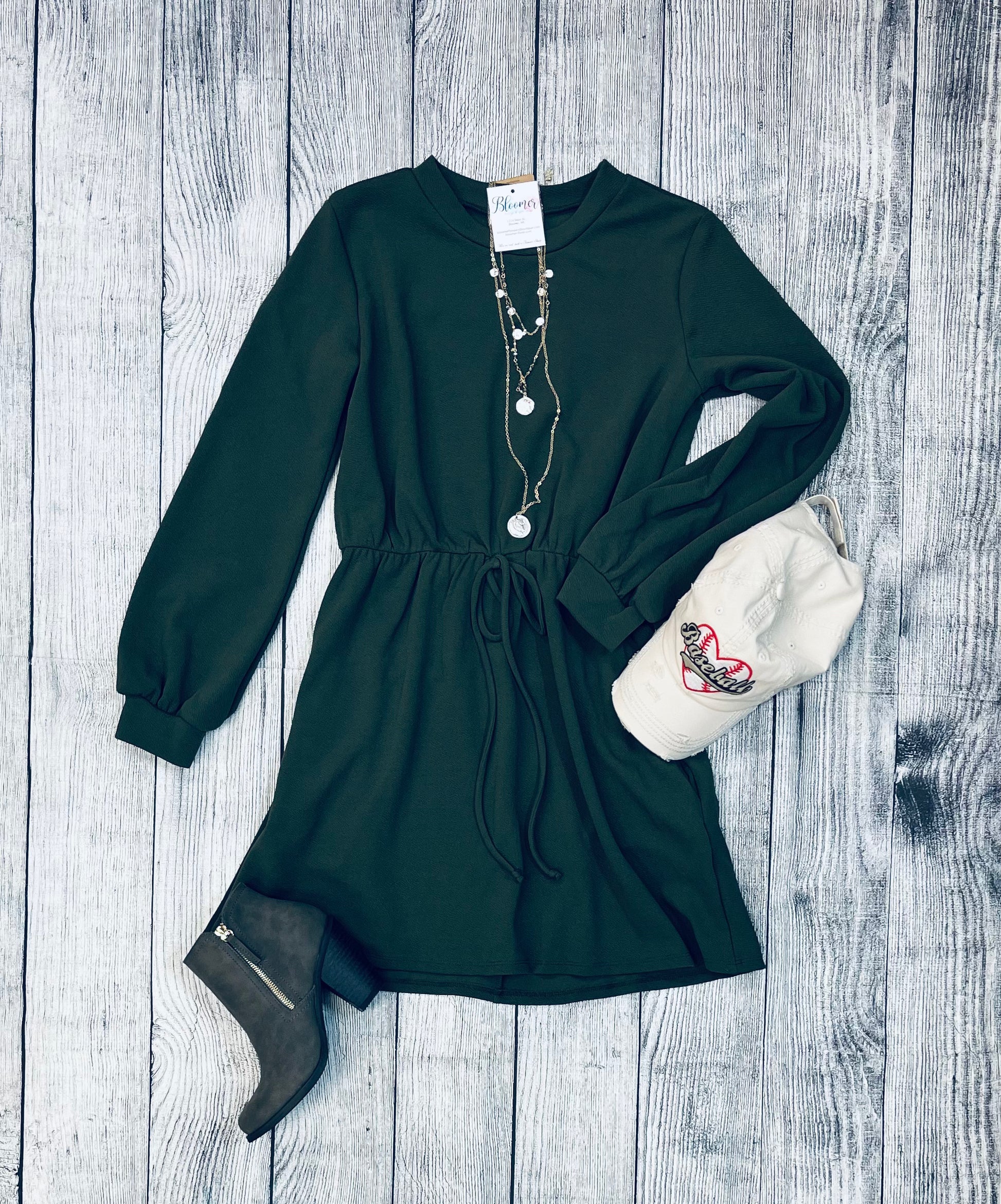 Hunter green long sleeve dress Bloomer Floral & Gift Shop Hunter green long sleeve dress Bloomer Floral & Gift Shop