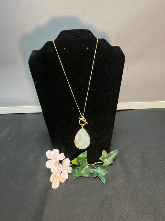 Blue marble teardrop necklace