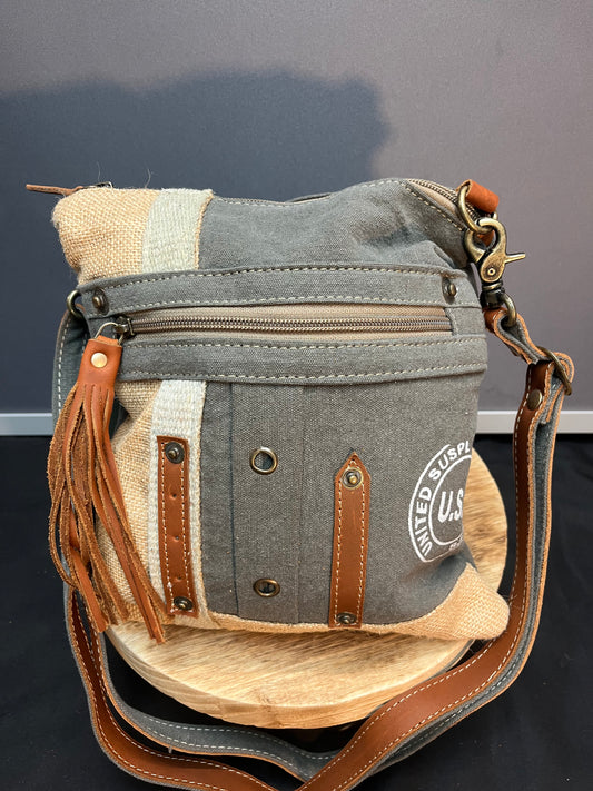 USA canvas patch crossbody bag