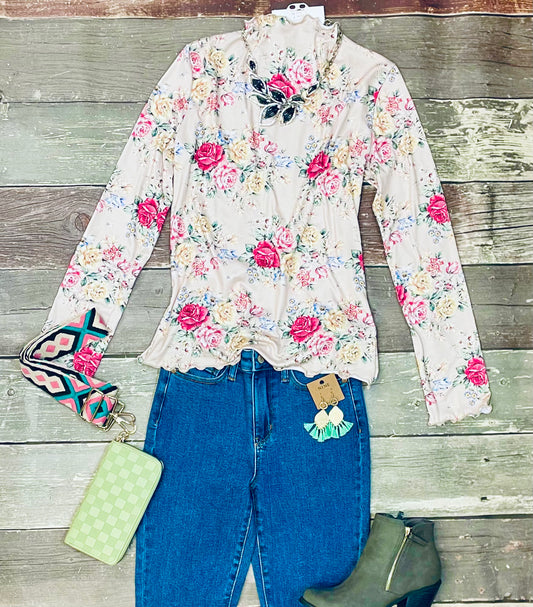 Floral Oatmeal long sleeve