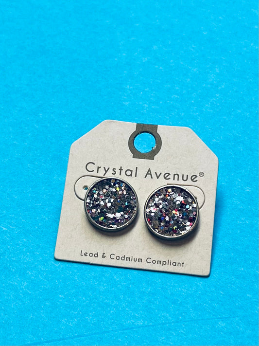 Circle multi color sparkle earrings