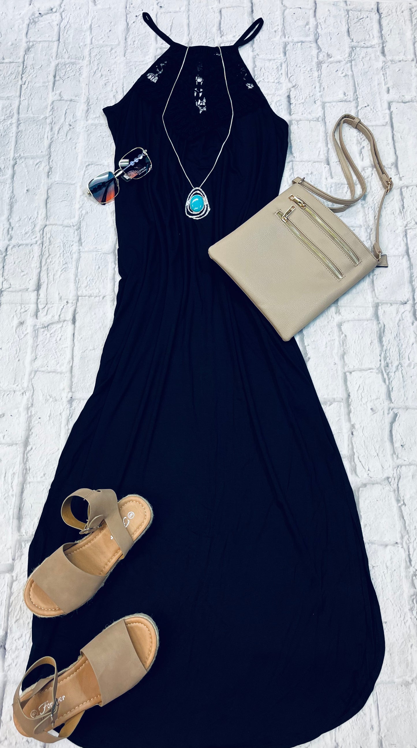 Black halter dress 297