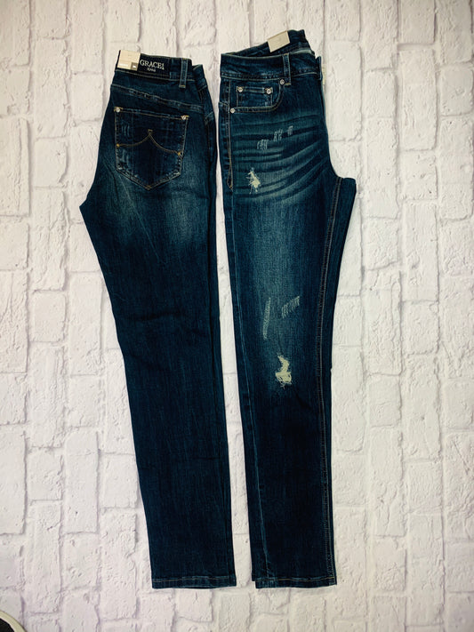 Grace Jeans, dark wash, little distress