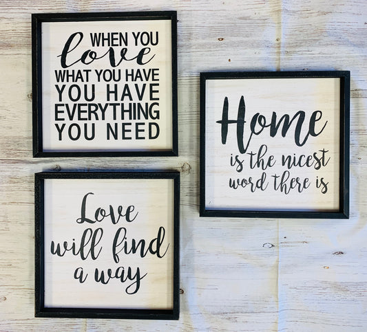 Black & White Home Signs