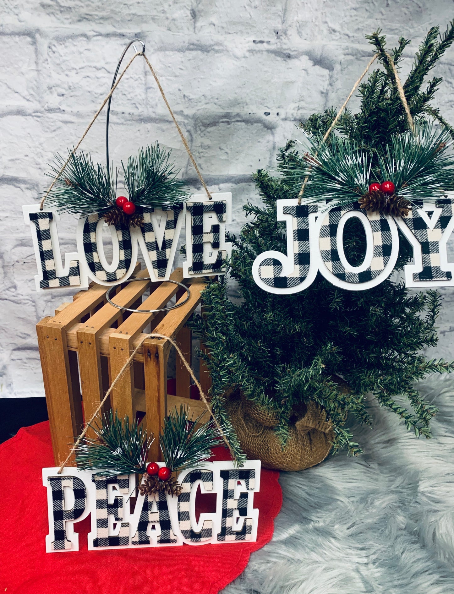 Love, Peace, Joy Ornaments