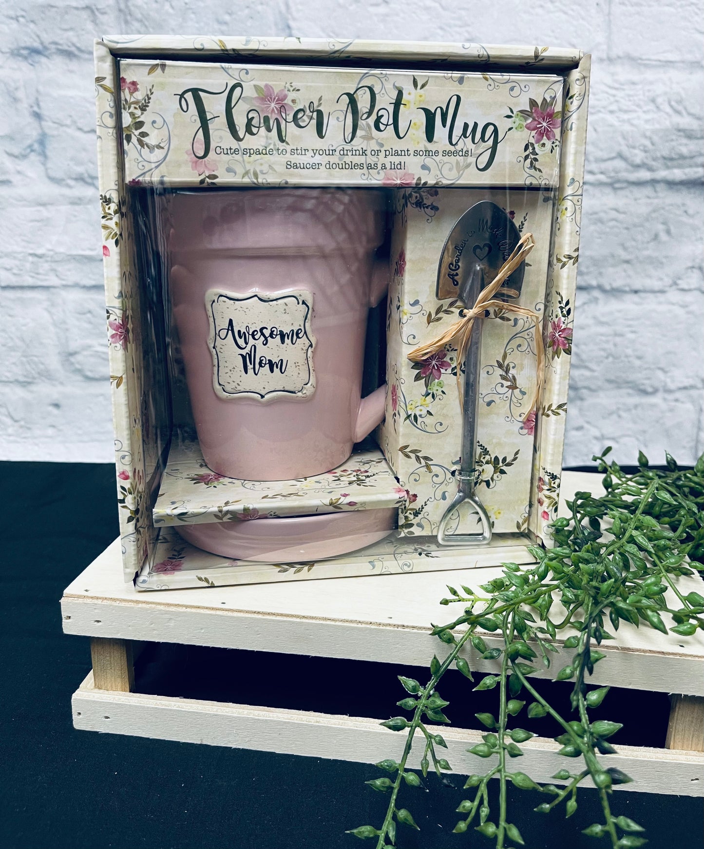 Pink Flower Pot Mug