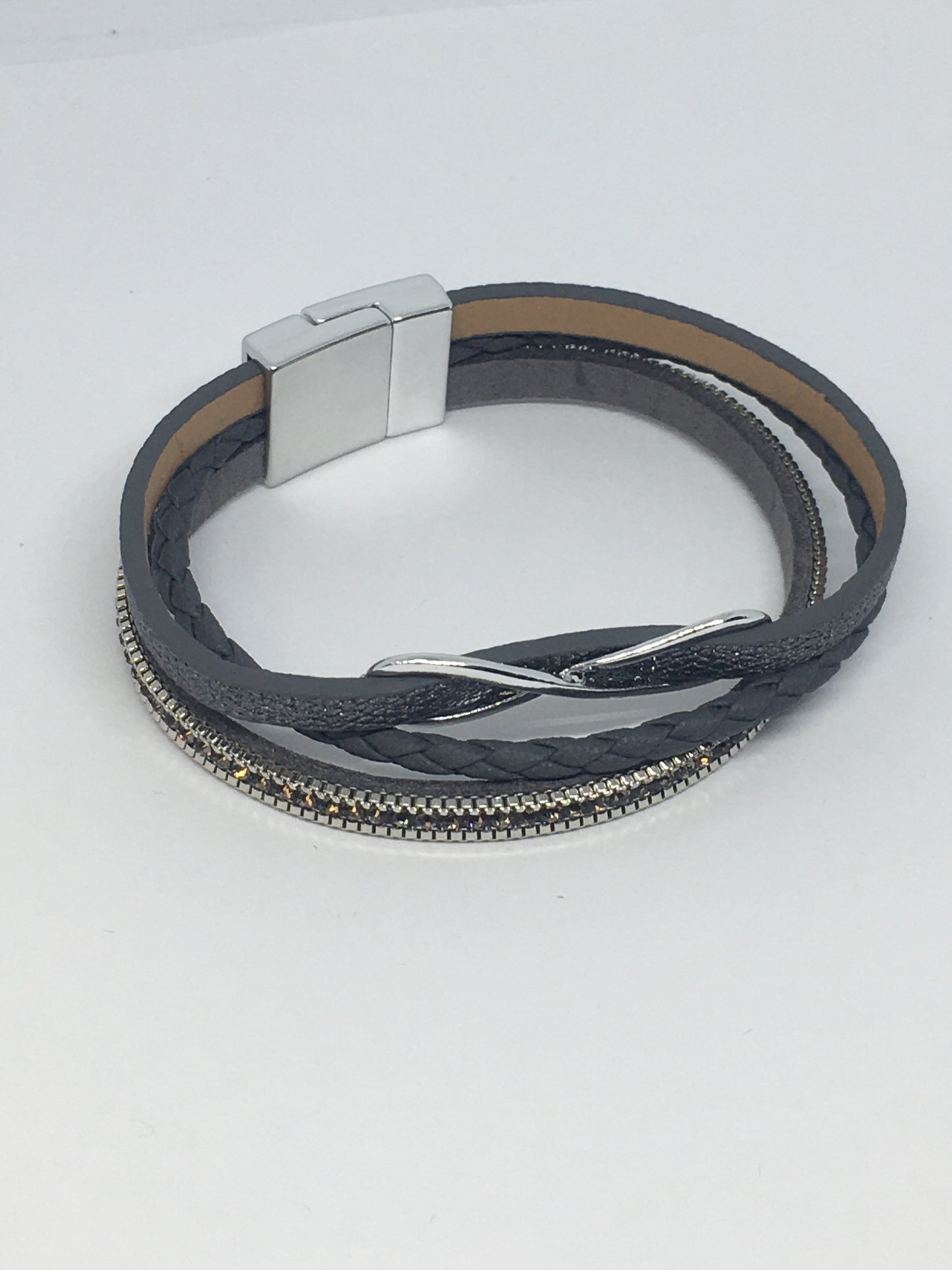 Slate gray infinity bracelet