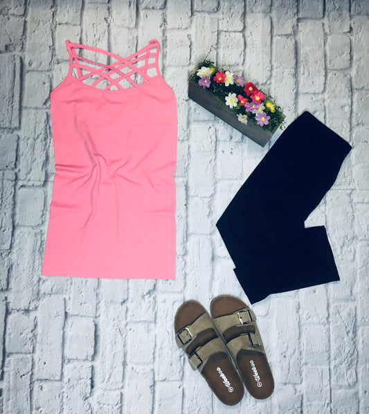 Pink layering tank