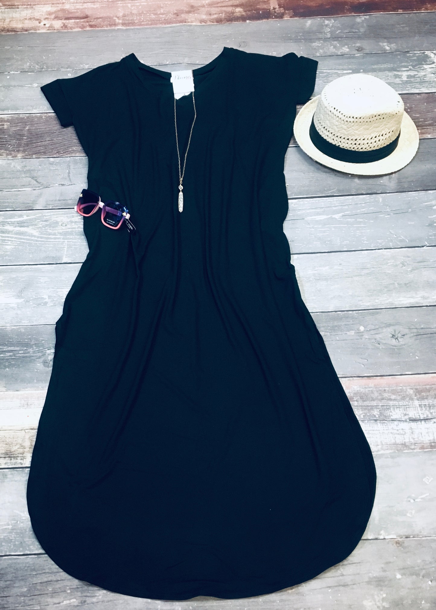 Long black dress w/side slits